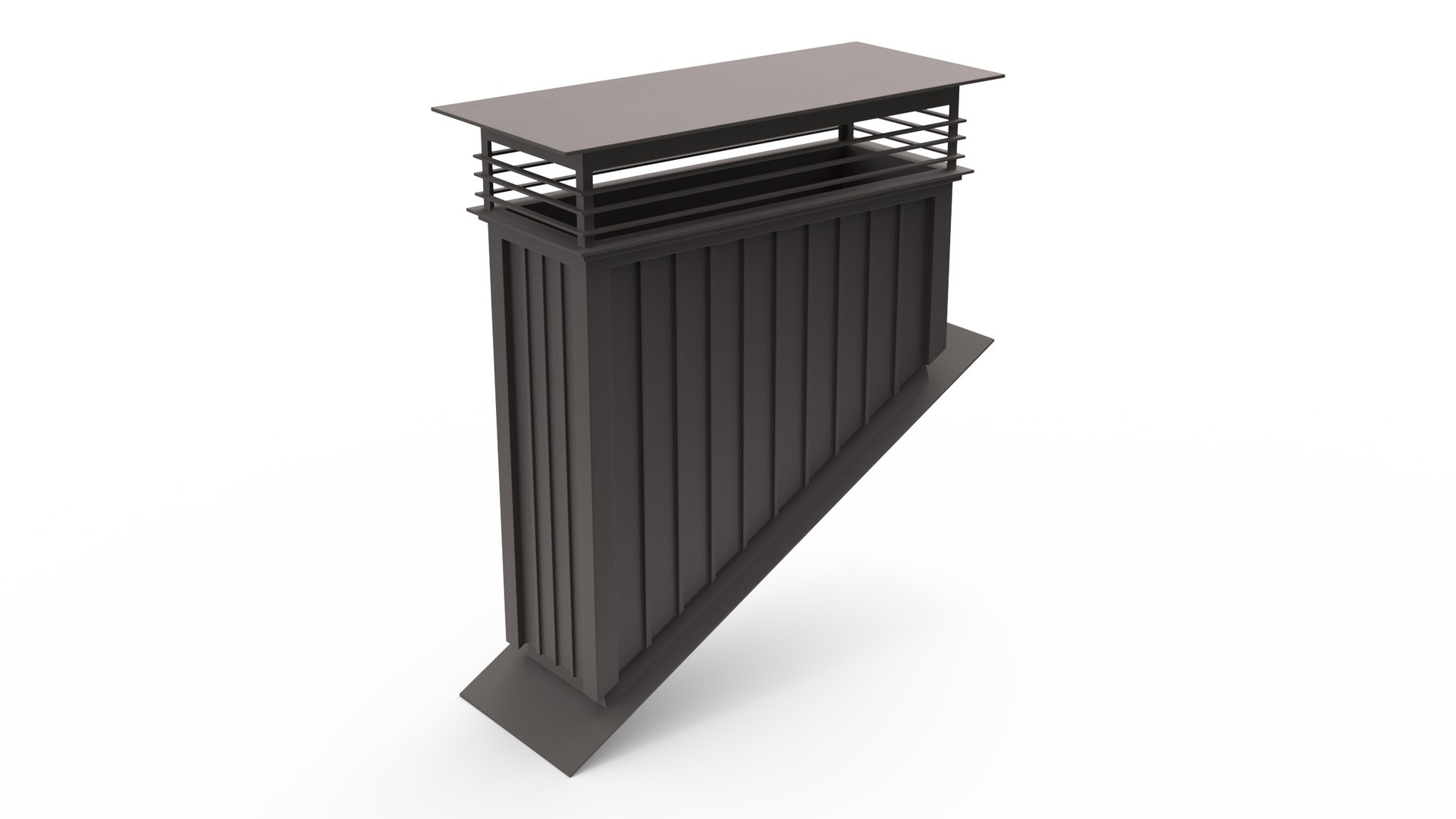 Rectangular Metal Chimney Black Corner Base 3D model - TurboSquid 2051098