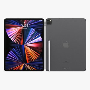 Apple iPad Pro 12-9 2021 Space Gray with pencil model