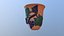 Mug witch bunch wine cup clay hand-made low poly