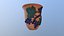 Mug witch bunch wine cup clay hand-made low poly