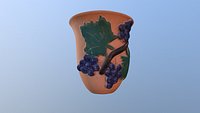 Mug witch bunch wine cup clay hand-made low poly