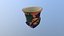 Mug witch bunch wine cup clay hand-made low poly