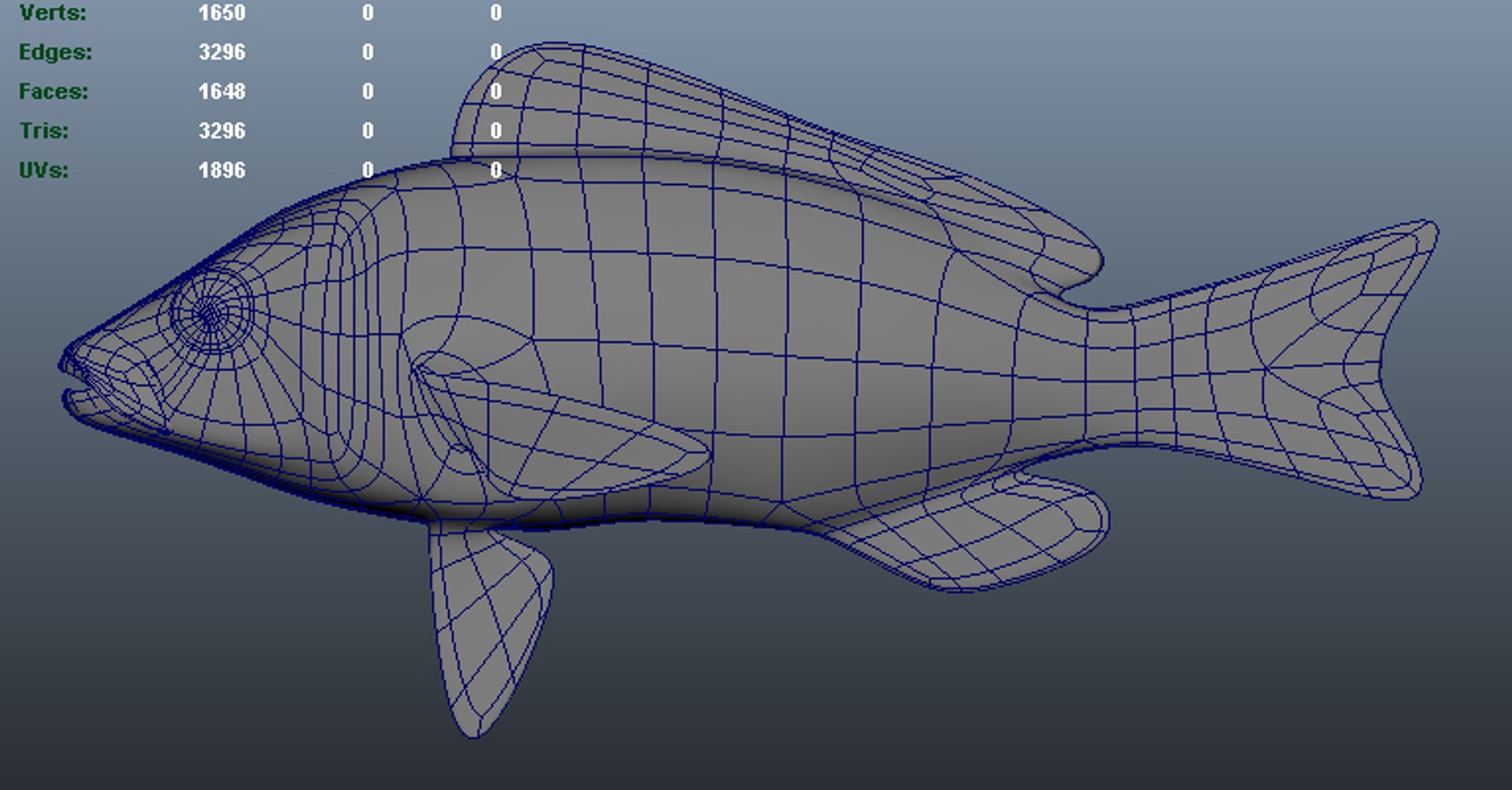 3d Gray Snapper