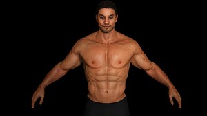 3D AAA 3D REALISTIC CHARACTER - BASEMESH AFRICAN MUSCULAR MAN 01