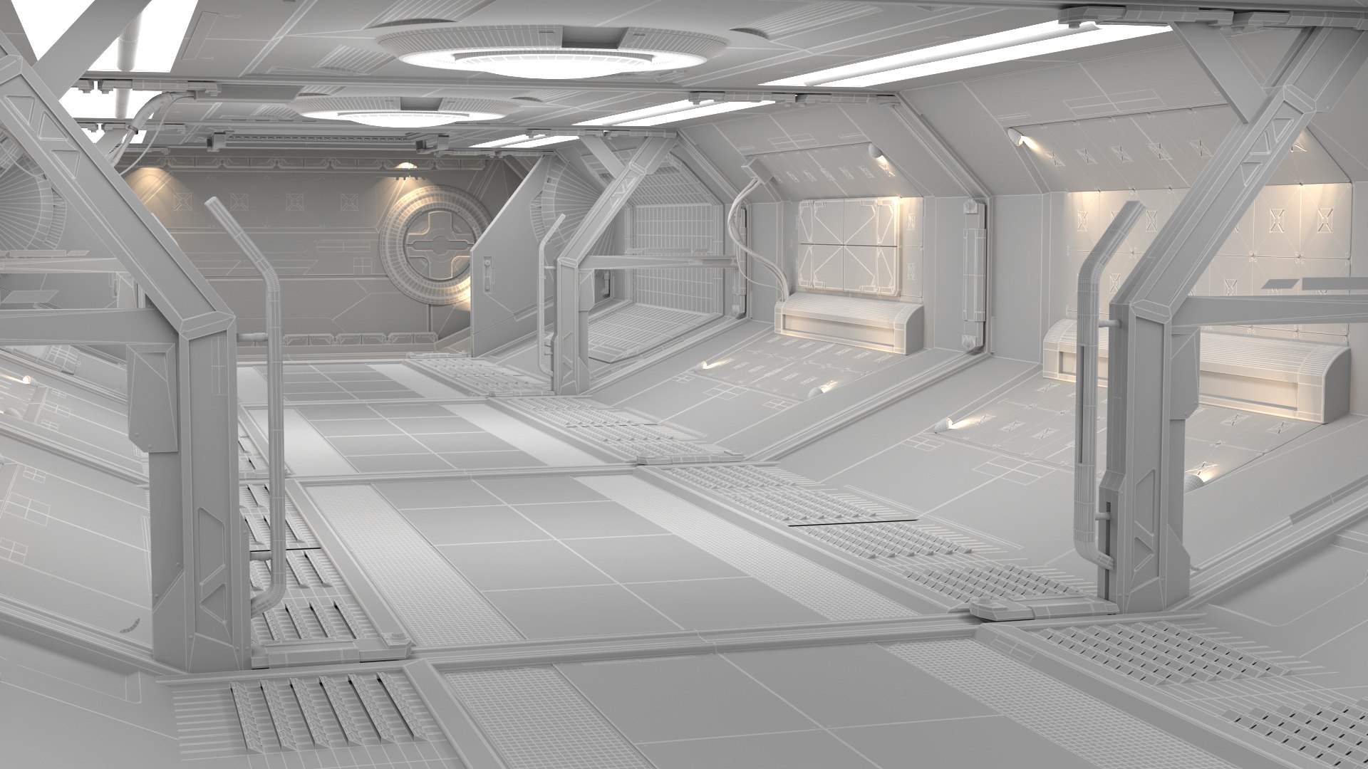 3D Sci Fi Corridor Modular Detailed - TurboSquid 2178668
