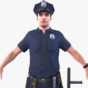 3D model police officer 2020 pbr