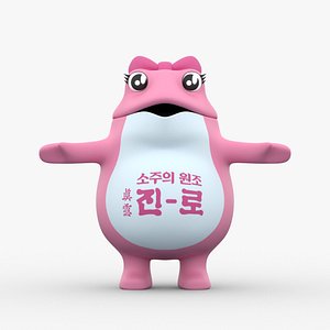 Korean Jinro Soju Toad Pink Character model
