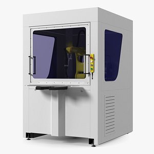 Enclosed Compact Robotic Welding Cell 3D model