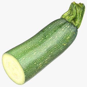 3D zucchini 01 cut