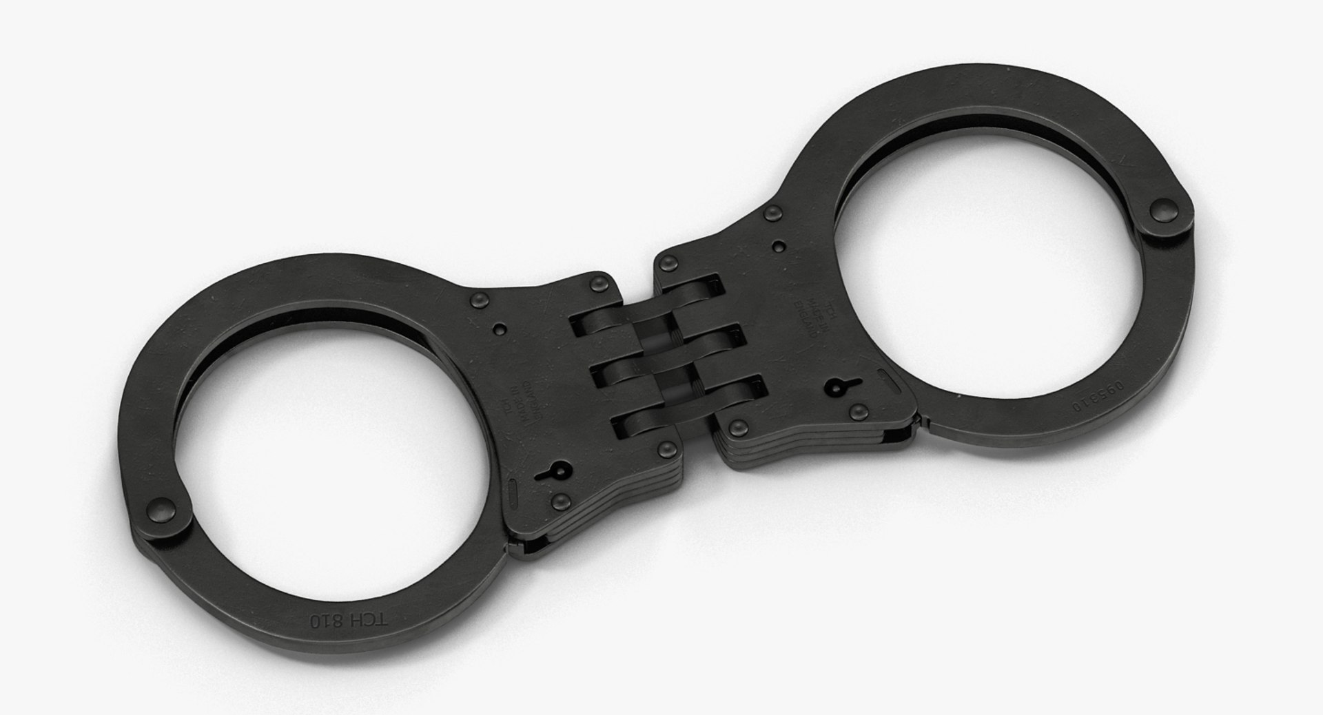 Hinged Handcuffs Black 3D model preview
