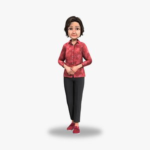 Cartoon Old Woman mom mother 3D model