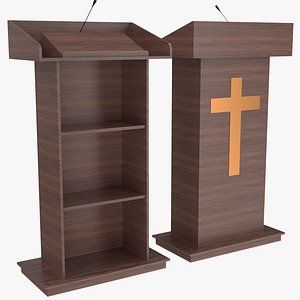 Podium with Mic 3D