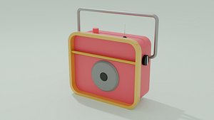 Retro Portable Radio Stylized 3D Model