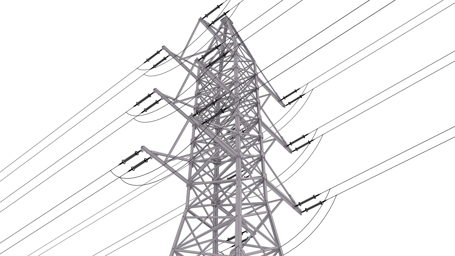 Electric Power Tower - Black 3D - TurboSquid 1910104