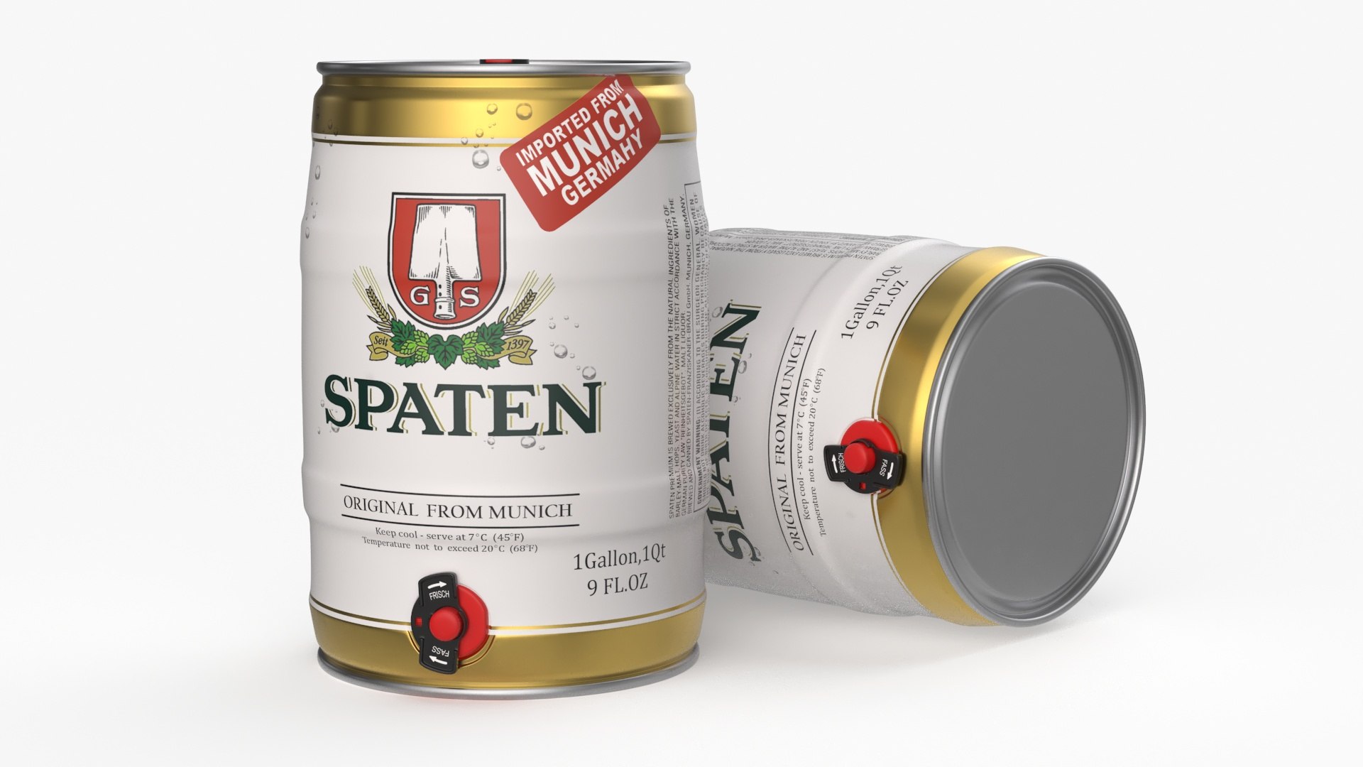 Spaten Beer 5 Liter Barrel 3D model preview