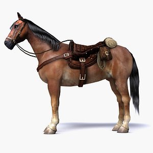 brown horse saddle 3D model