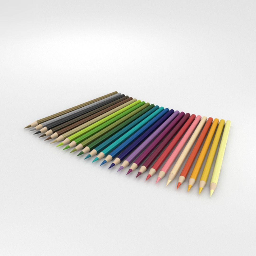 3d модель цветные карандаши
