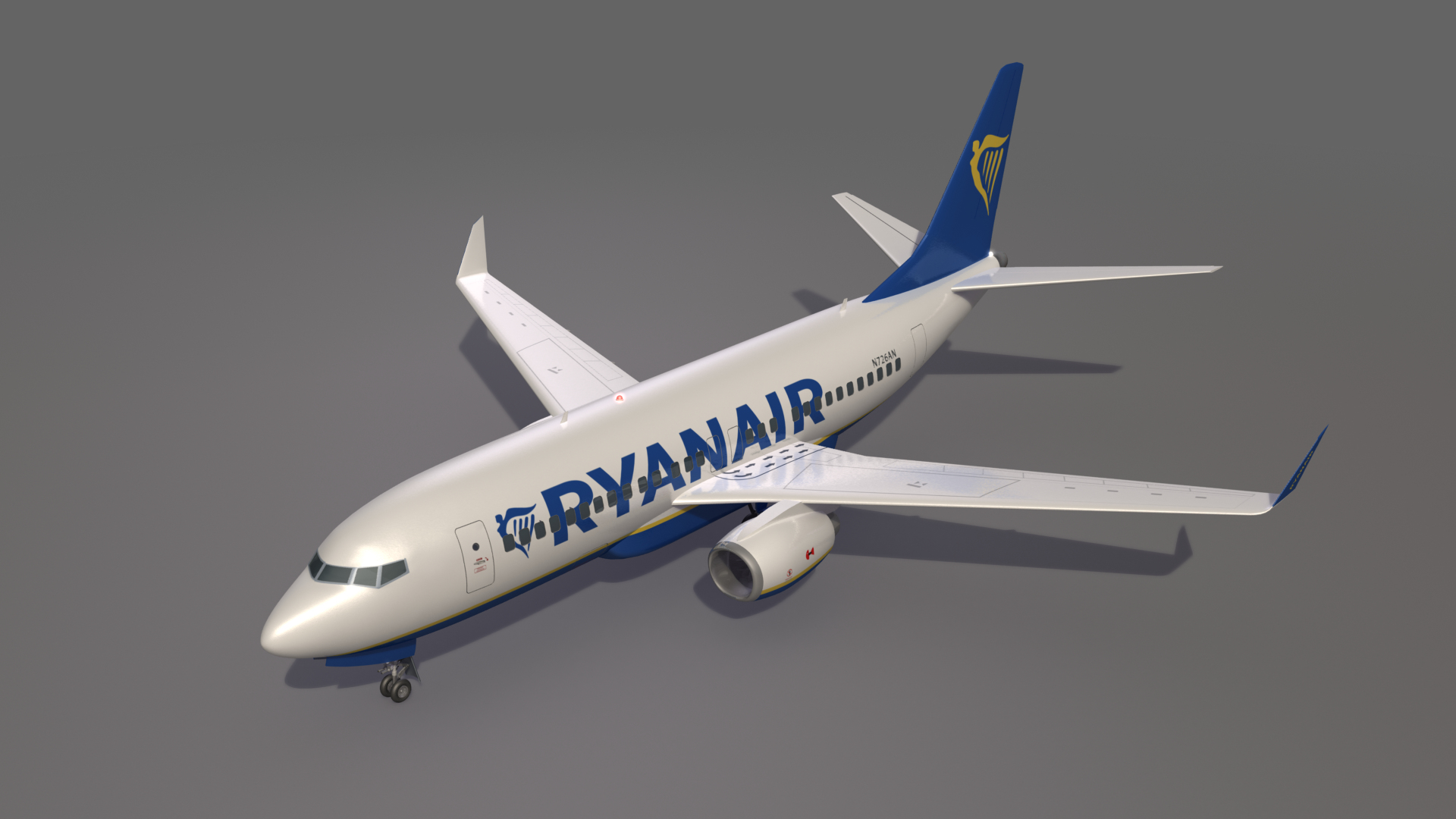 3D Ryanair Airliner Airplane Generic - TurboSquid 1469334