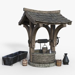Wishing Water Well low-poly 3d model