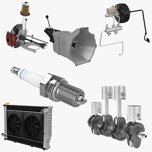 3D engine automotive model