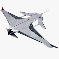 Sci-Fi Futuristic Manta Plane Concept PBR