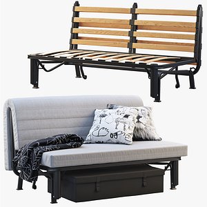 3D ikea lycksele sofa-bed frame