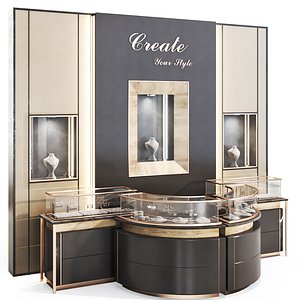 Store display set showcases-store window-shelving model