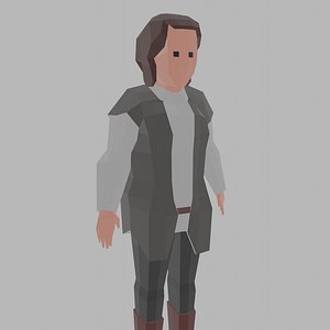 Low Poly Medieval Peasant Man Rigged 3