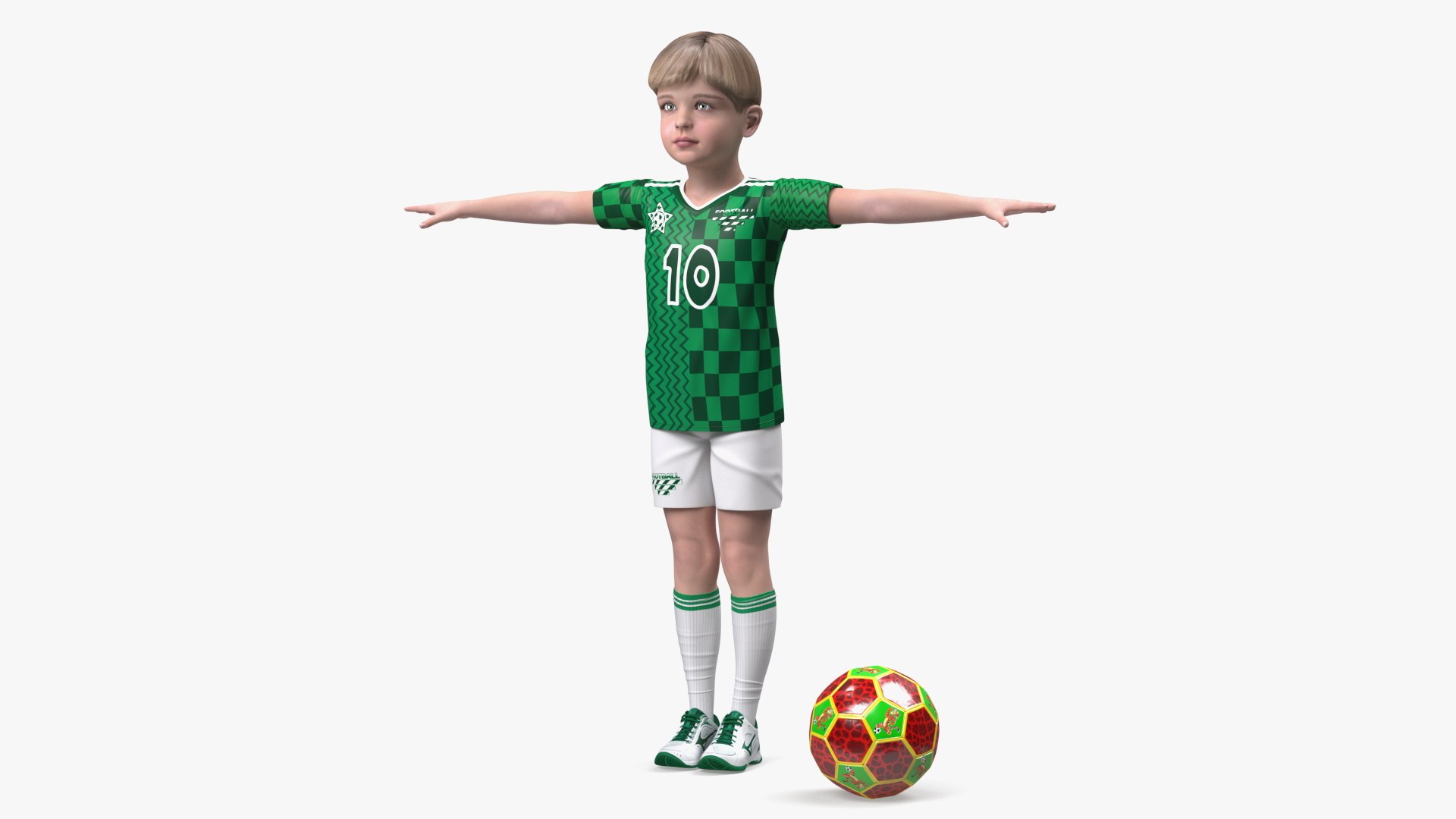 Child Boy Sport Style T-Pose 3D model preview