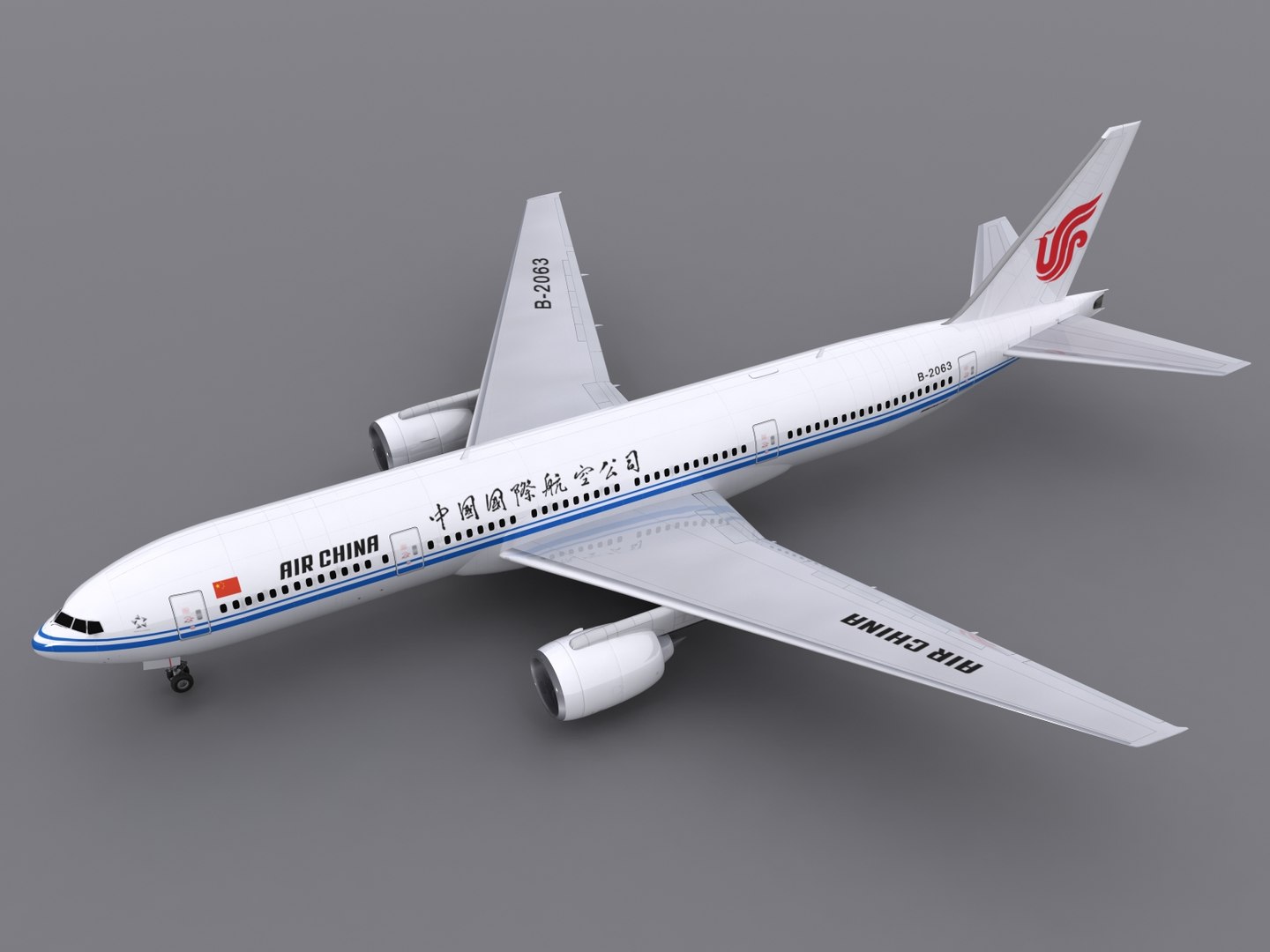 aircraft air china 3d model