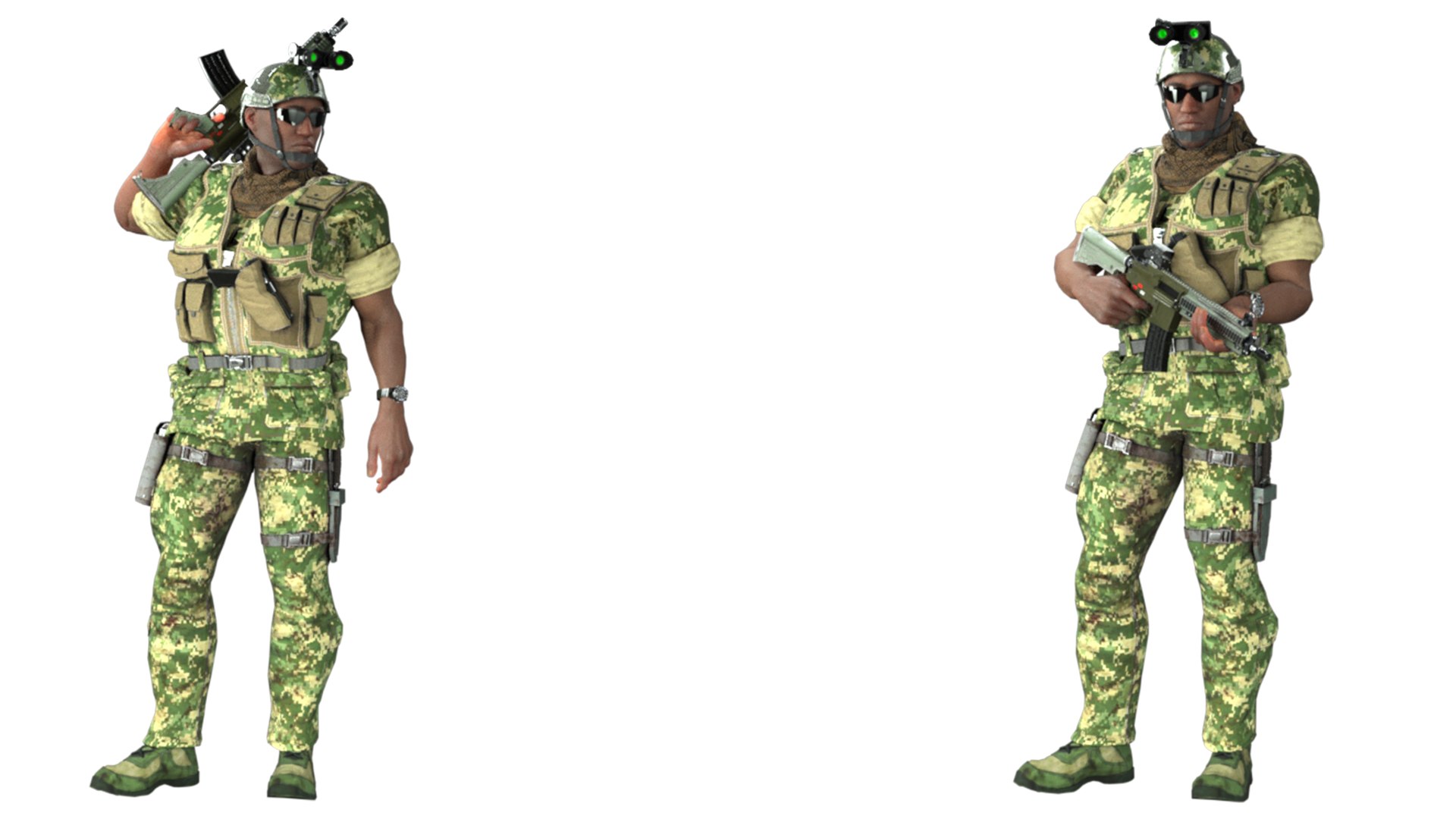 Realistic Rigged Army-D Character Man 3D Model Model - TurboSquid 2262585