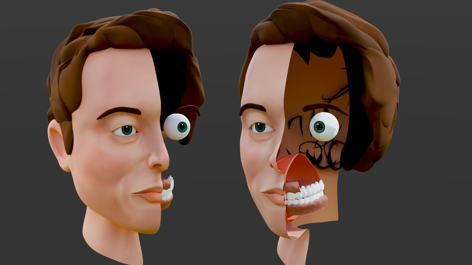 3D Model Elon Musk - Cartoon Character Head - TurboSquid 1974171