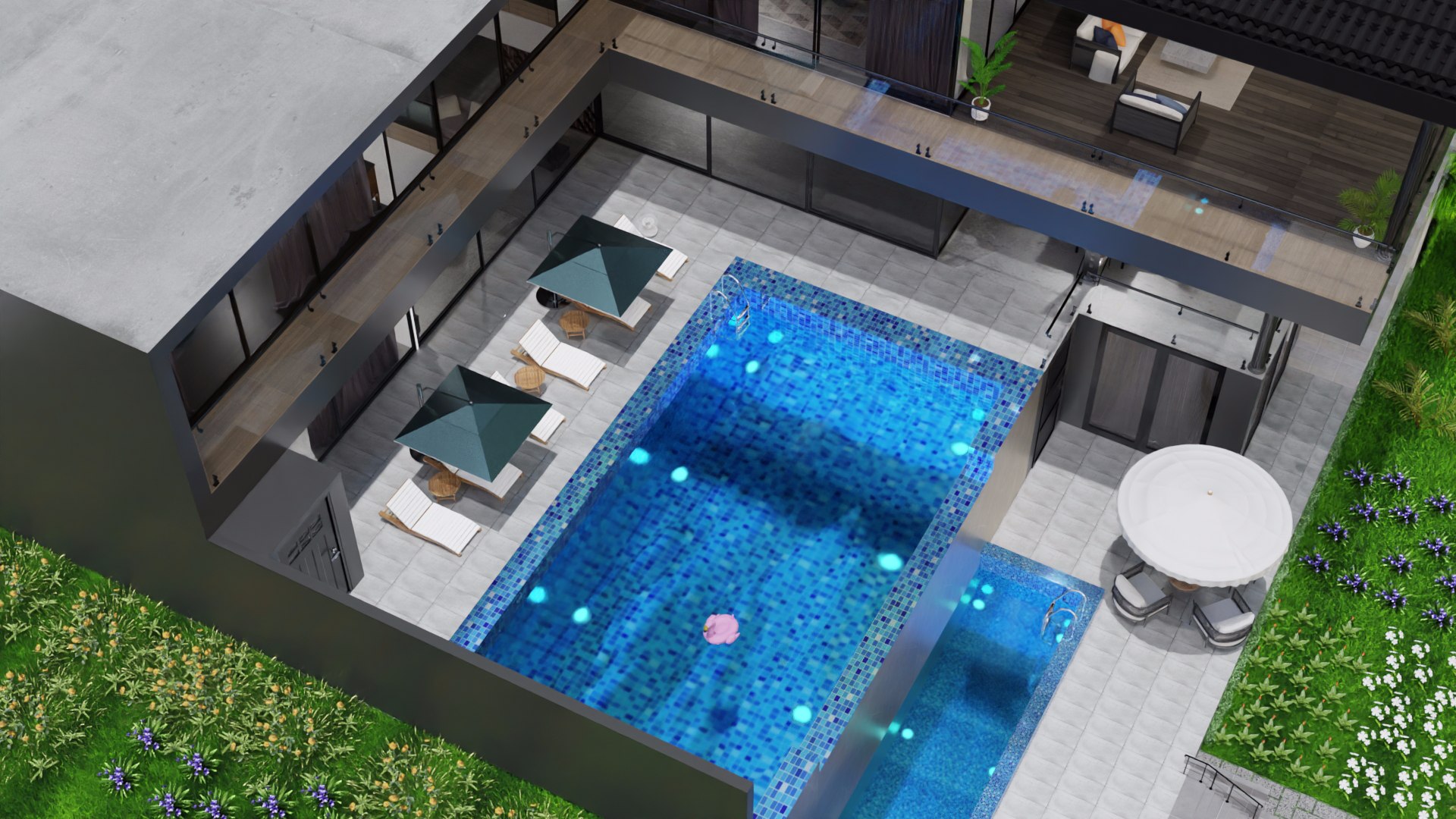 3D Modern Luxury Villa Black Design - TurboSquid 2281559