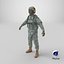 Soldier with Hydration Carrier Backpack 3D model
