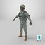 Soldier with Hydration Carrier Backpack 3D model