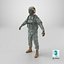 Soldier with Hydration Carrier Backpack 3D model