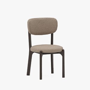 Dining Chair with Upholstered Seat - Game Ready Low Poly