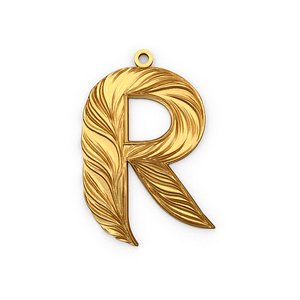 3D Alphabet Letter R Pendant
