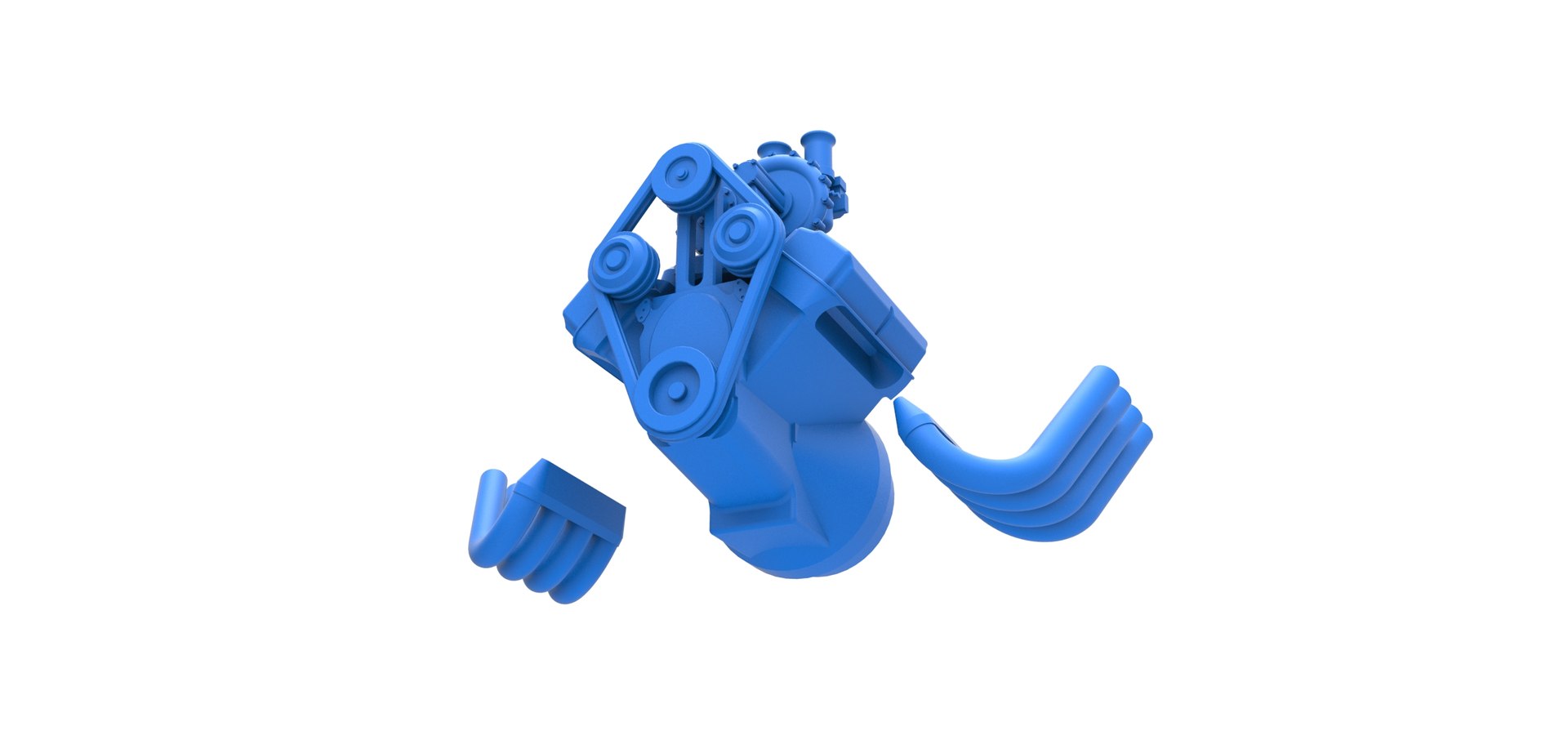 3D Diecast Engine V8 With Centrifugal Blower Version 2 Scale 1 To 25 ...