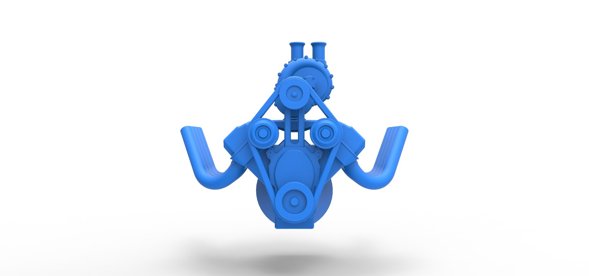 3D Diecast Engine V8 With Centrifugal Blower Version 2 Scale 1 To 25 ...