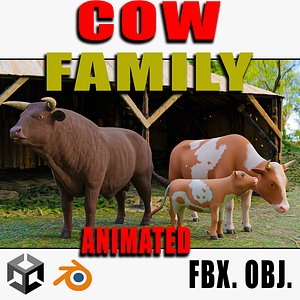 Cow Family 3D model
