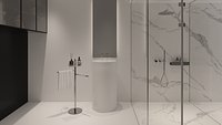 Luxury Modern Marble Bathroom Interior 3D Model