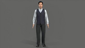 Asian waiter 3D model