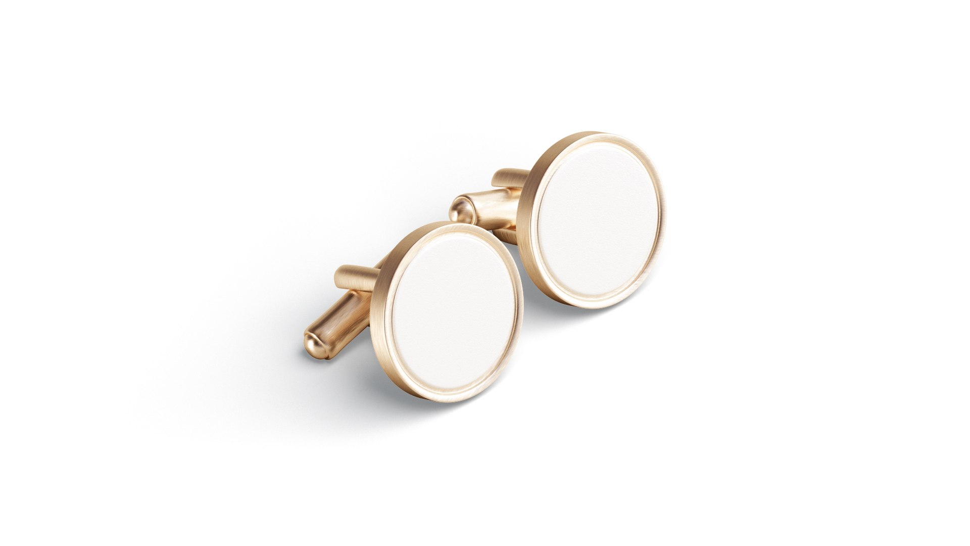 Gold Cufflinks - Round Classic Cuff Link Pin 3D - TurboSquid 2104081