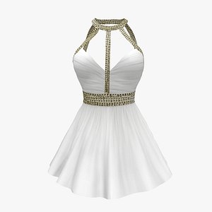 3D Backless Prom Dress