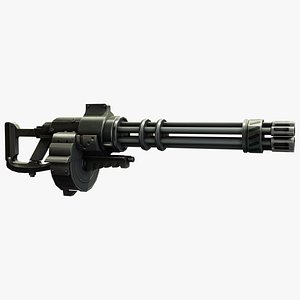 EVA Gatling gun hand-painted low poly