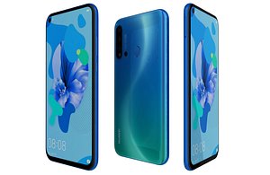 3D model Huawei Nova 5i Gradient Blue Low Poly