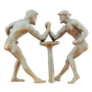 3D model sculpture greeks wrestling arms