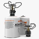 Gas Cylinder with Camping Stove Kovea 3D Model