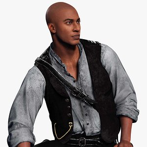 Marcus-Cowboy Swagger Character with Attire Low-poly